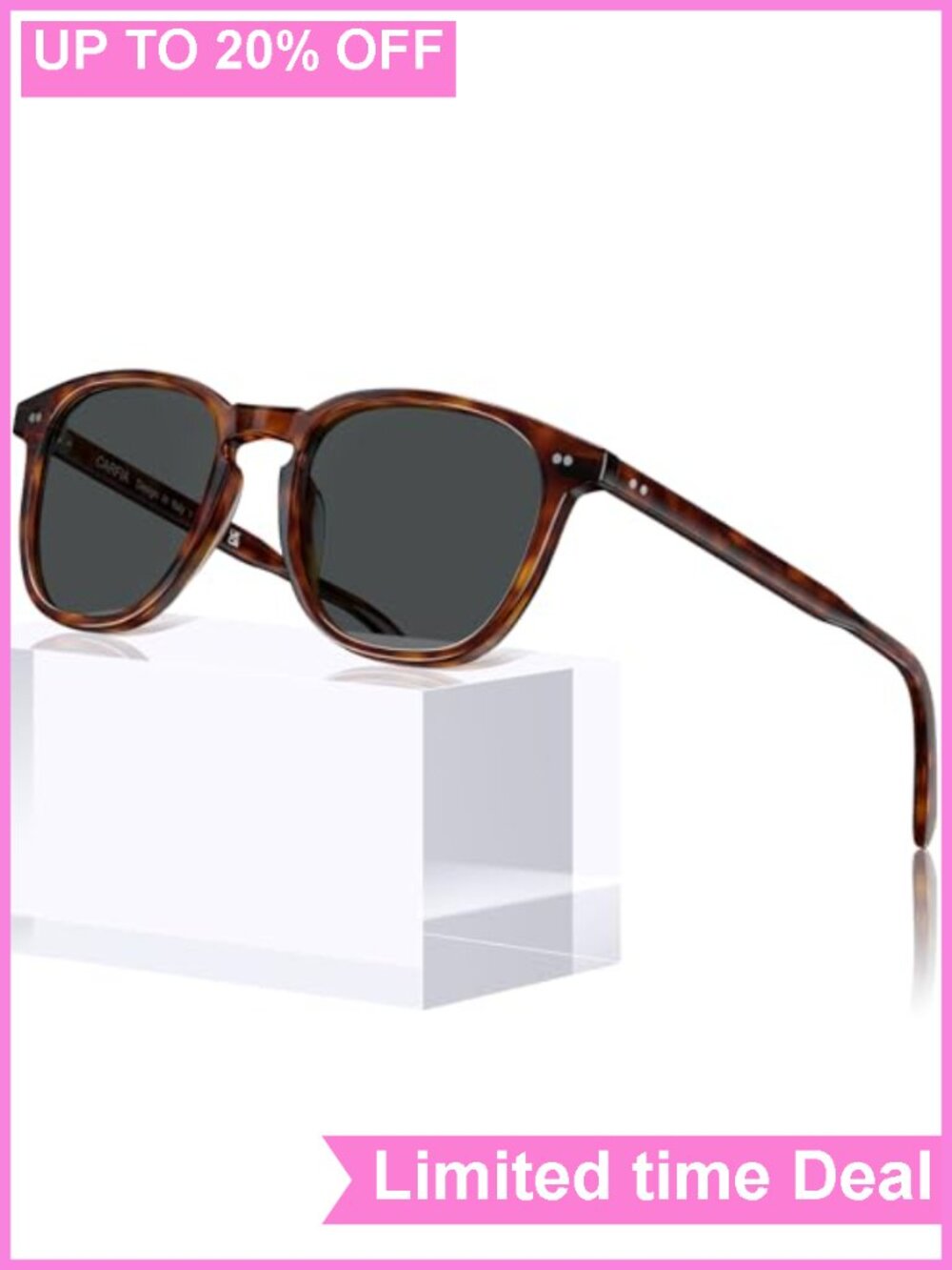 Men's Polarized Square Sunglasses UV400 Acetate Keyhole Retro